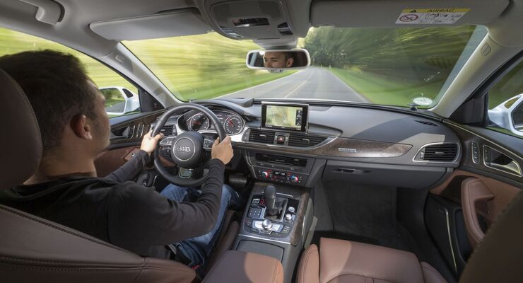 Audi, A6, 2016, Innenraum, fahrer, fahrend,  