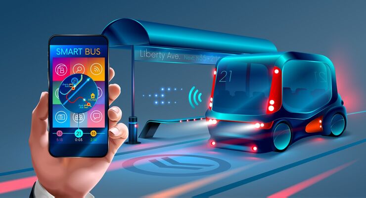 Eura, autonome,r Minibus, ÖPNV, smartphone, app, on, demand,