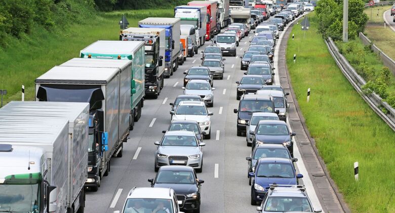 Traffic,Jam,On,German,Autobahn
